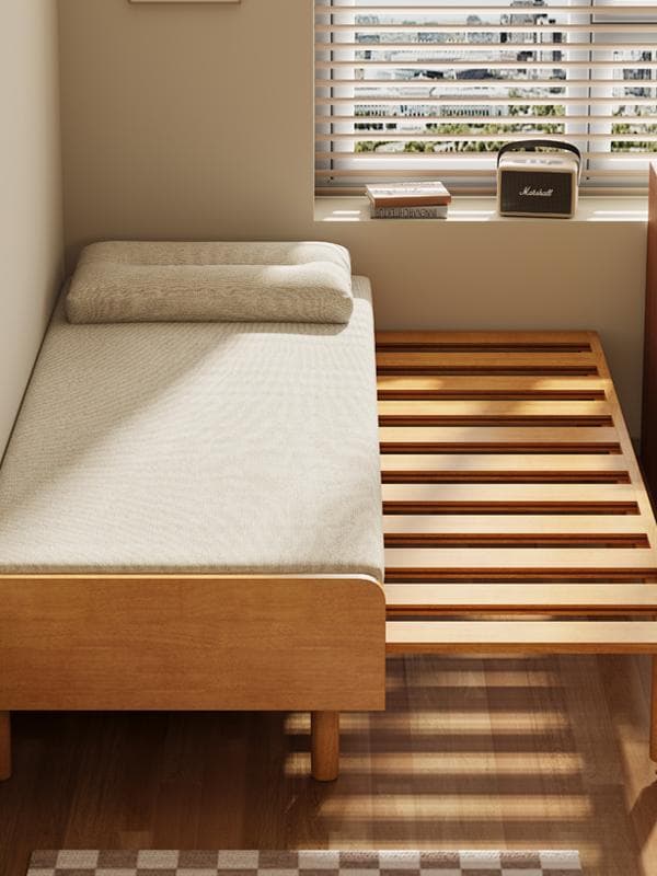 Solid wood sofa bed folding dual-use pull-out bed small apartment living room study double retractable bed multi-functional overnight bed