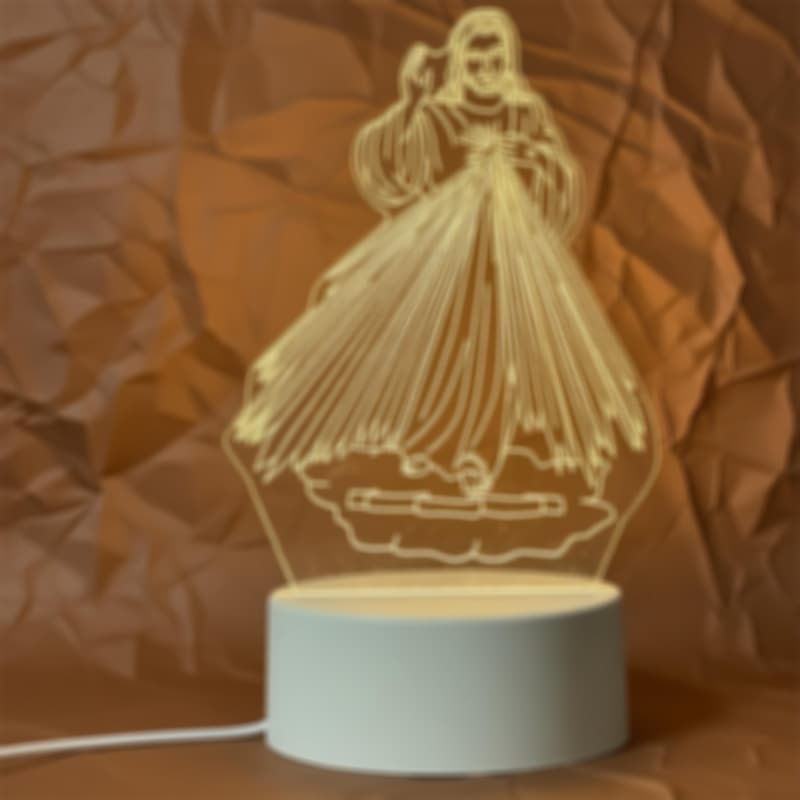 Holy Lord 3D Night Light USB Touch Bedside Lamp Remote Control Colorful Church Peripheral LED Light Desktop Decorative Ornament