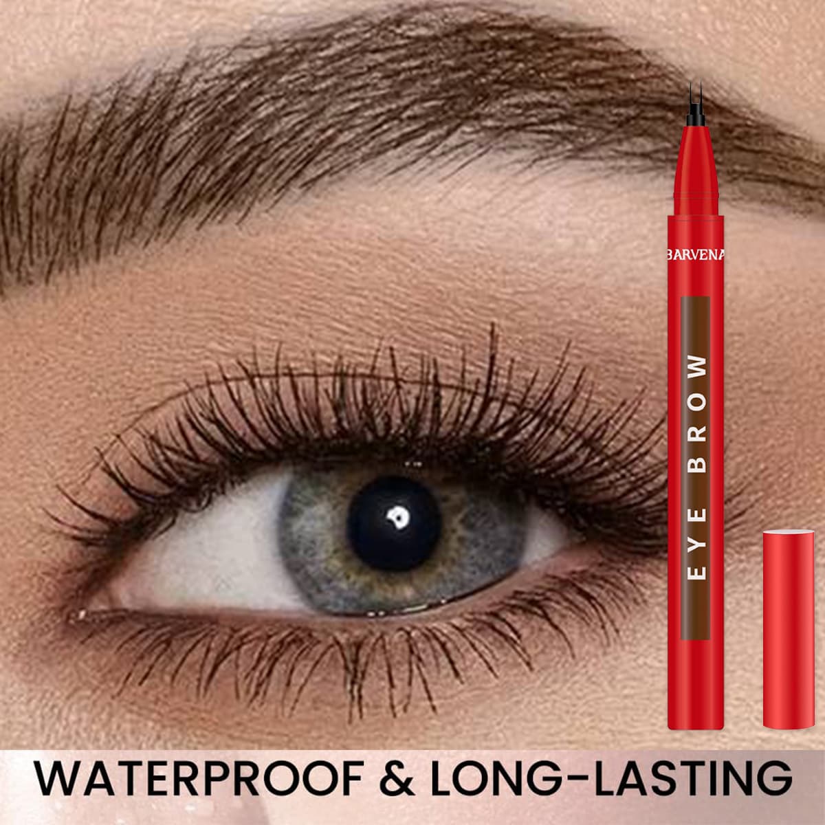 Cross-border Hot Selling Eyebrow Pencil and Setting Cream Duo, Double-Ended Pen for Eyebrow Contouring and Setting