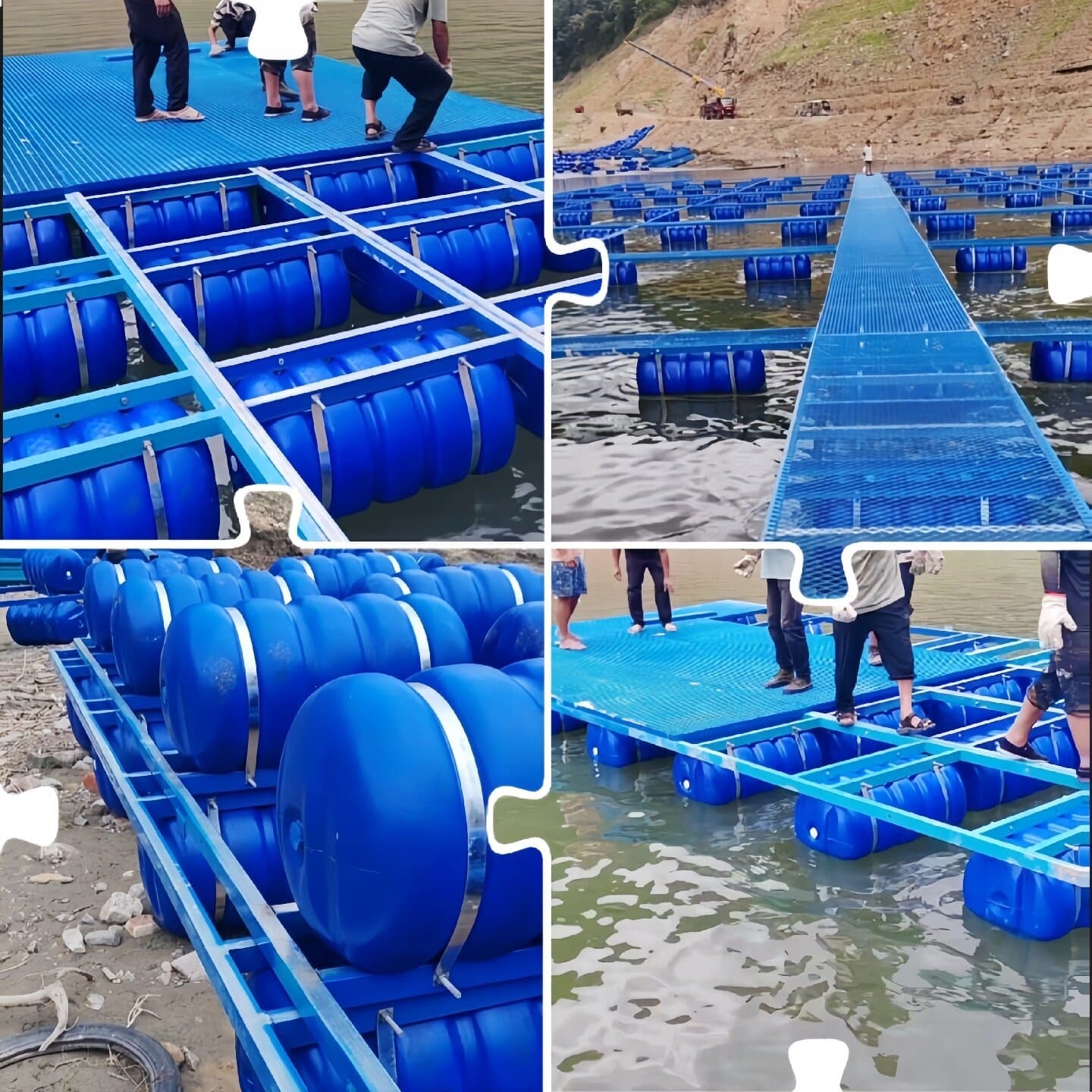 Fishing Pond Reservoir Fishing Platform Pontoon Floating Platform Floating Dock Plastic Buoy Landscape Boardwalk Pontoon Bridge