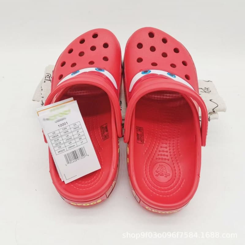 Cars 95 Lightning McQueen Cartoon Clogs Red Anime Style Outdoor Non-Slip Odor-Resistant Wear-Resistant Beach Shoes