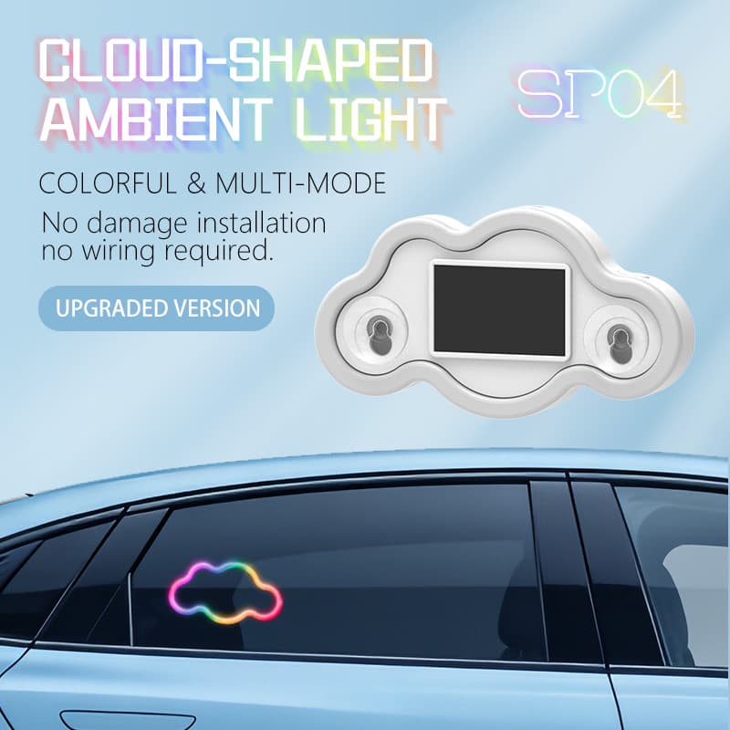 Car Atmosphere Light Cloud Dream Color Decorative Light Solar No Wiring Window LED Interior Decorative Mood Light
