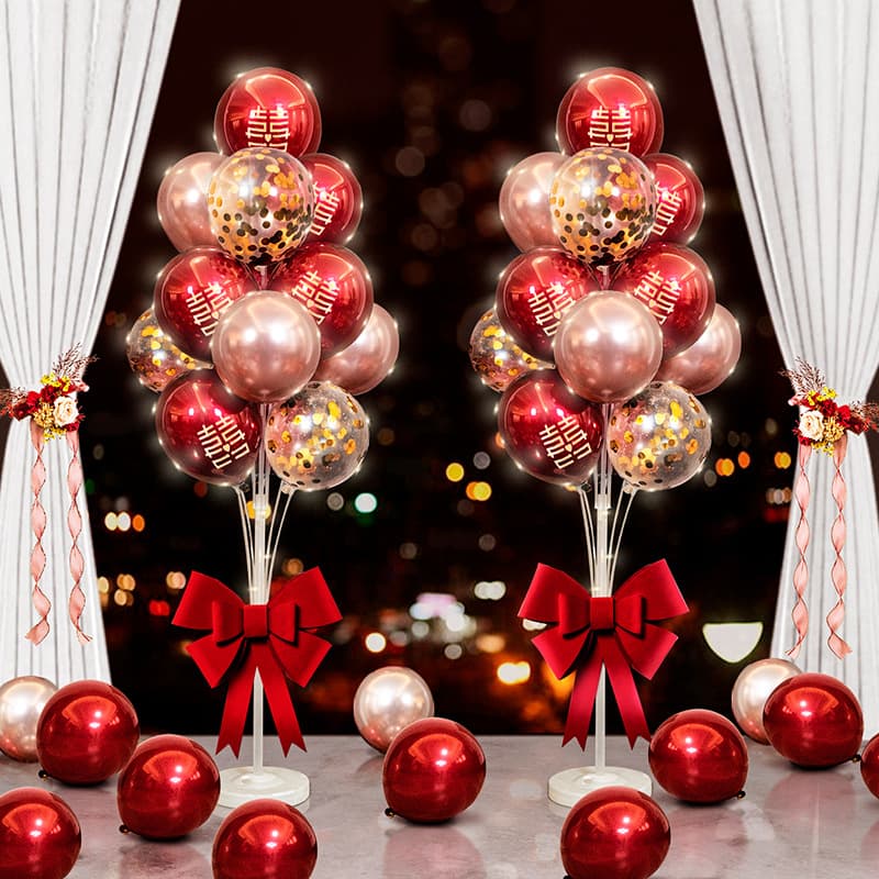 Wedding Floor Standing Balloon Set for Wedding Room Decoration, Newlywed Living Room Scene Column Aisle Guide Stand, Wedding Decoration Supplies