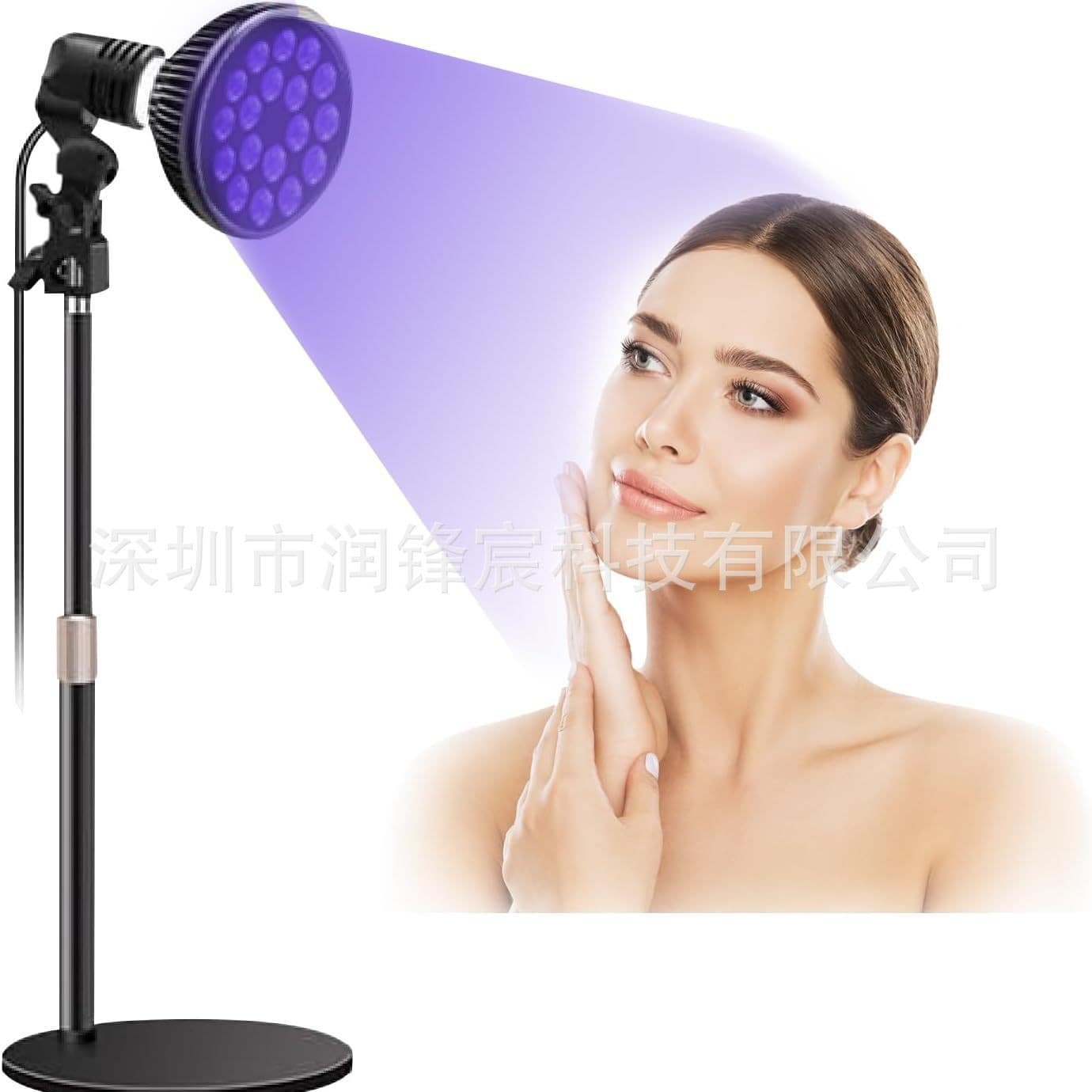 PAR Lamp 54W UV Desktop Telescopic Floor Stand - 54W Tanning Lamp with Blue Light, E27 Red Light Clip Therapy