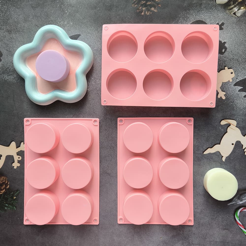 6-Cell Small Cylinder 154 Cake Baking Silicone Mold, Handmade Soap Mold, Cake Mold, Chocolate Candy Pudding Mold