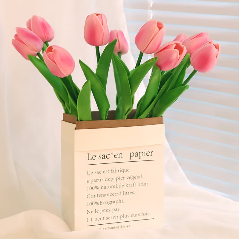 Wedding Decoration Artificial Tulips Home Decor Simulation Flowers Photography Props Soft PU Material Static Model Tulips