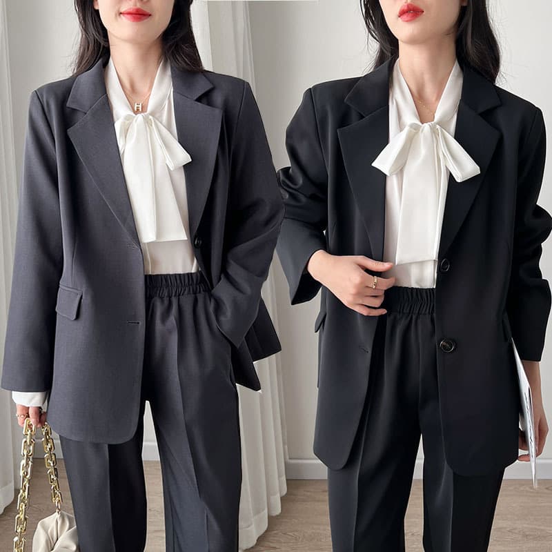 2024 New Plus Size Women's Blazer Suit Jacket & Pants Set, Casual Office Wear, Fits Up to 300 lbs, Special Sizes for Larger Figures