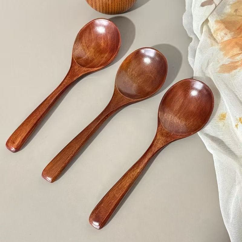 Japanese-style Phoebe zhennan small wooden spoon long-handle wooden spoon cross-border internet-famous mukbang spoon rice-mixing spoon ramen spoon dessert