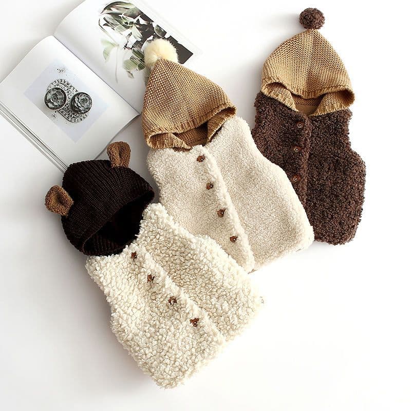 Baby Lamb Fleece Vest Fashionable Autumn Winter 1-3 Years Infant Vest Boys Girls Thick Cute Children Vest