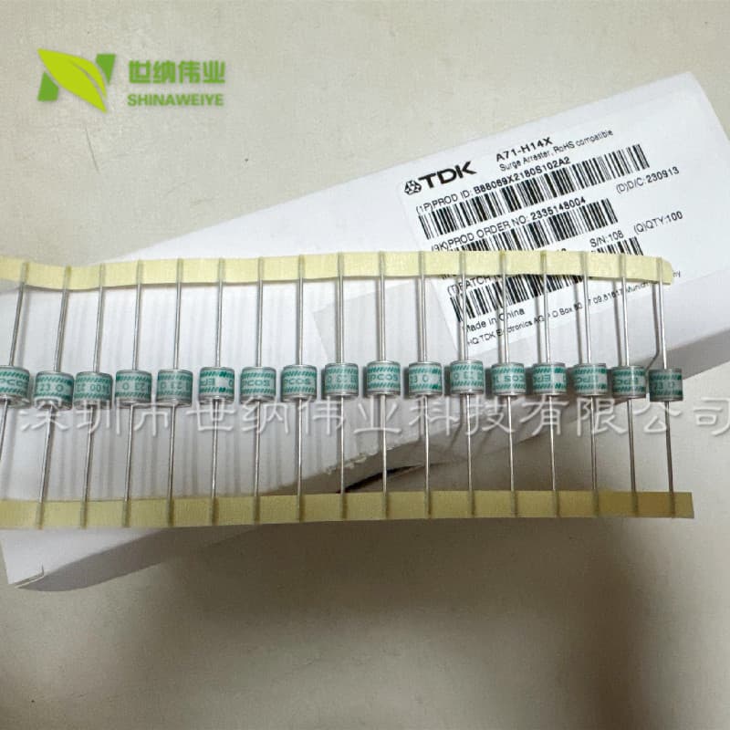 Ceramic Gas Discharge Tube B88069X2180S102 EPCOS 8X8 A71-H14X 2R 1400V