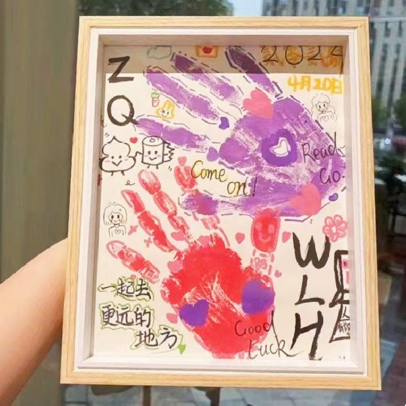 Girlfriend Couple Handprint Qixi Valentine's Day Frame Handmade 52-Picture Gift for Boyfriend DIY Best Friend