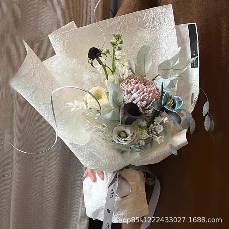 Zhuo fiber flower material stone pattern paper package flower paper texture paper handmade pleated floral gift packaging material flower wrapping paper