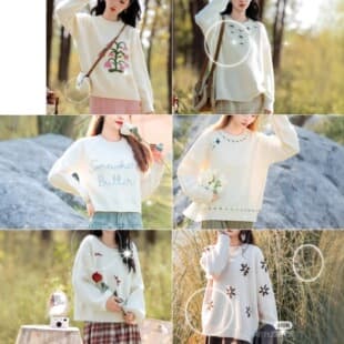 Puyuan Autumn/Winter Women's Knit Sweater Soft and Literary Style Shisanhang Women's Clothing Wholesale Stock Clearance