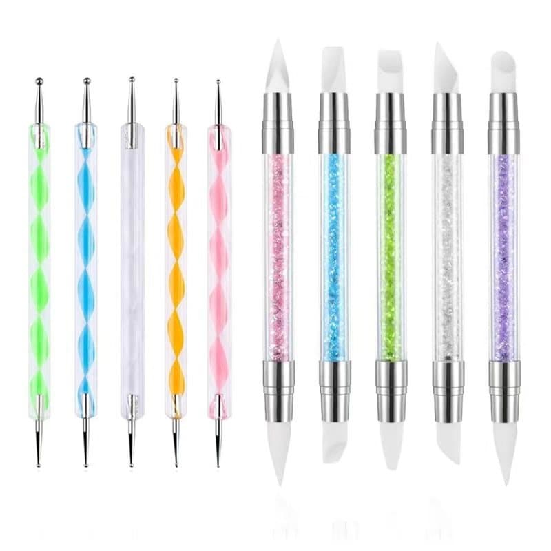 Cross-border Nail Art Pen, Wooden Dotting Pen, Nail Tool Acrylic Dotting Pen, Bead Pen, Silicone Pen