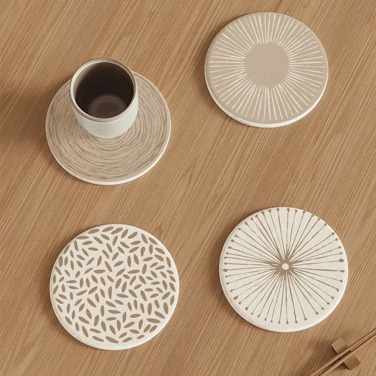 Japanese diatom mud hard coaster desktop insulation pad placemat absorbent anti-scalding pad wabi-sabi wind coffee tea coaster quick-drying