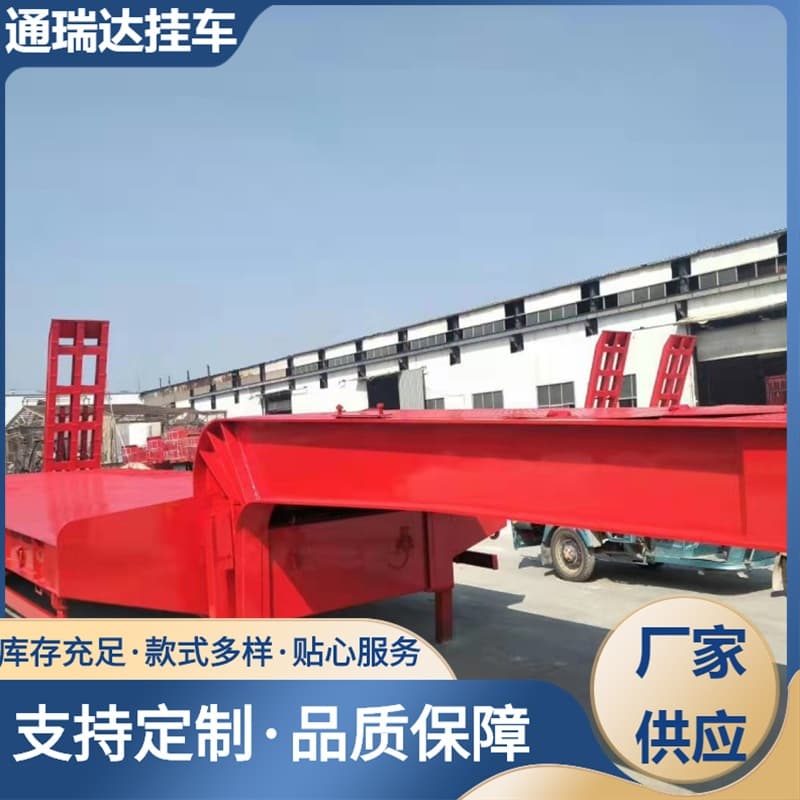 Five-axle low-bed semi-trailer with air suspension, 3-meter wide excavator transport semi-trailer, steering axle semi-trailer