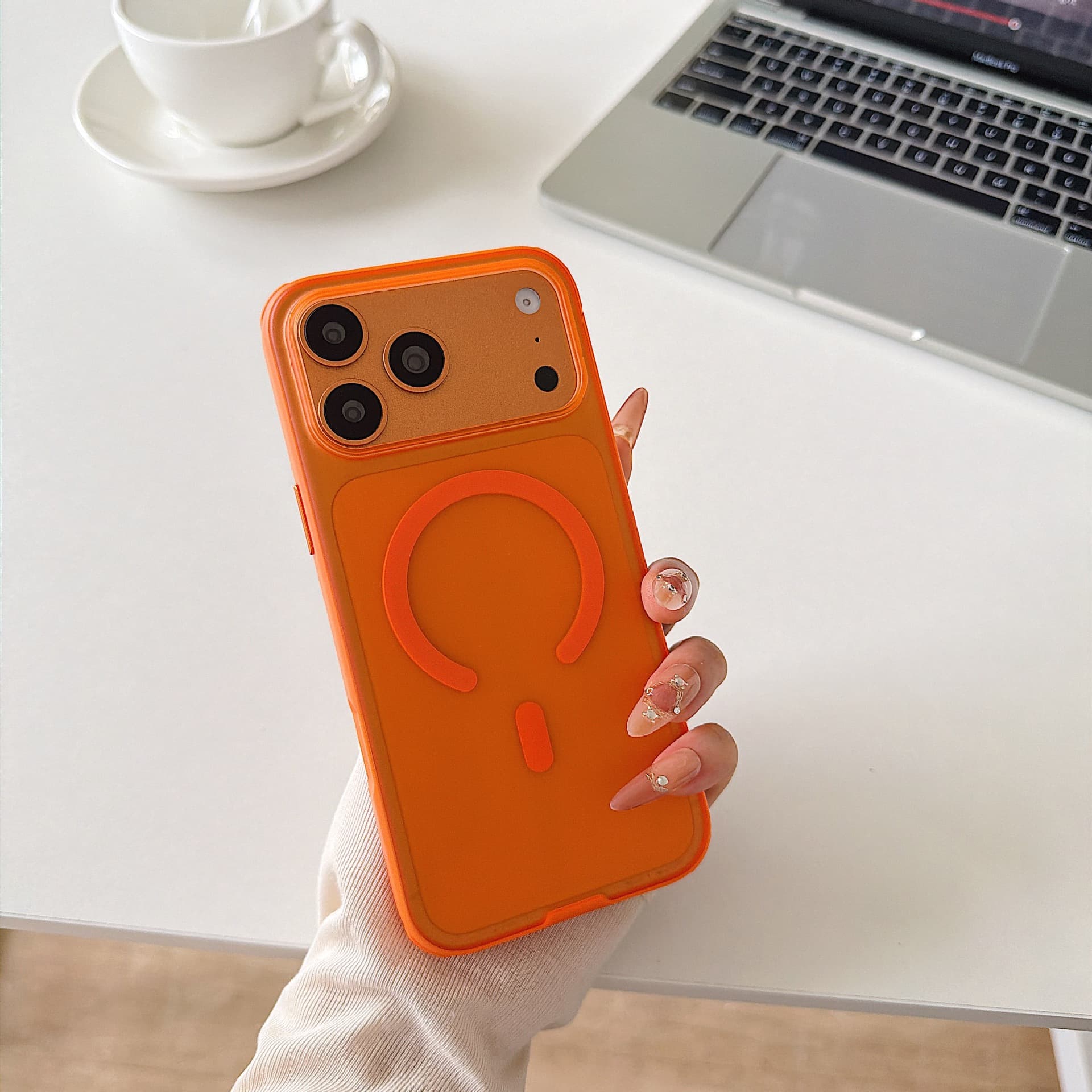 Suitable for Apple 18 Pro Max Phone Case Pudun Magnetic iPhone 17 PM Metal Button 16 Frosted Protective Cover