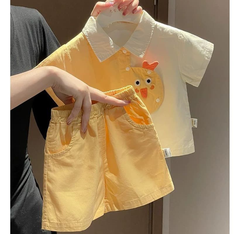 Boys' suits, summer clothes, new casual and cute girls' short-sleeved T-shirts, baby shorts, summer thin baby clothes