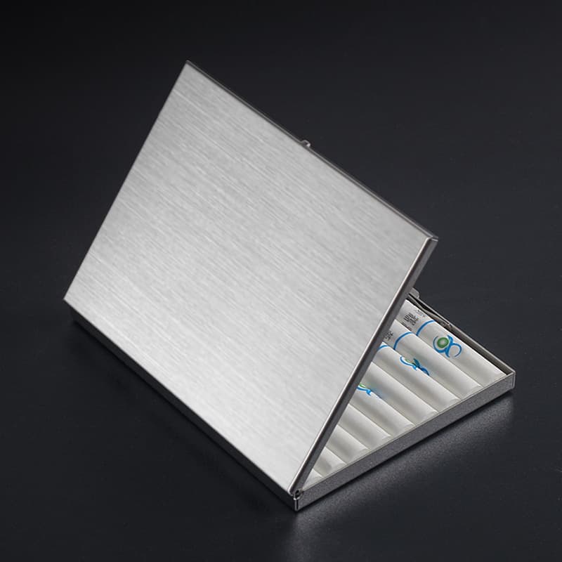 Extended Slim Cigarette Stainless Steel Case, Portable Universal Fit for Regular, Medium, and Slim Cigarettes, Personalized Crush-Proof Flip-Open Cigarette Case