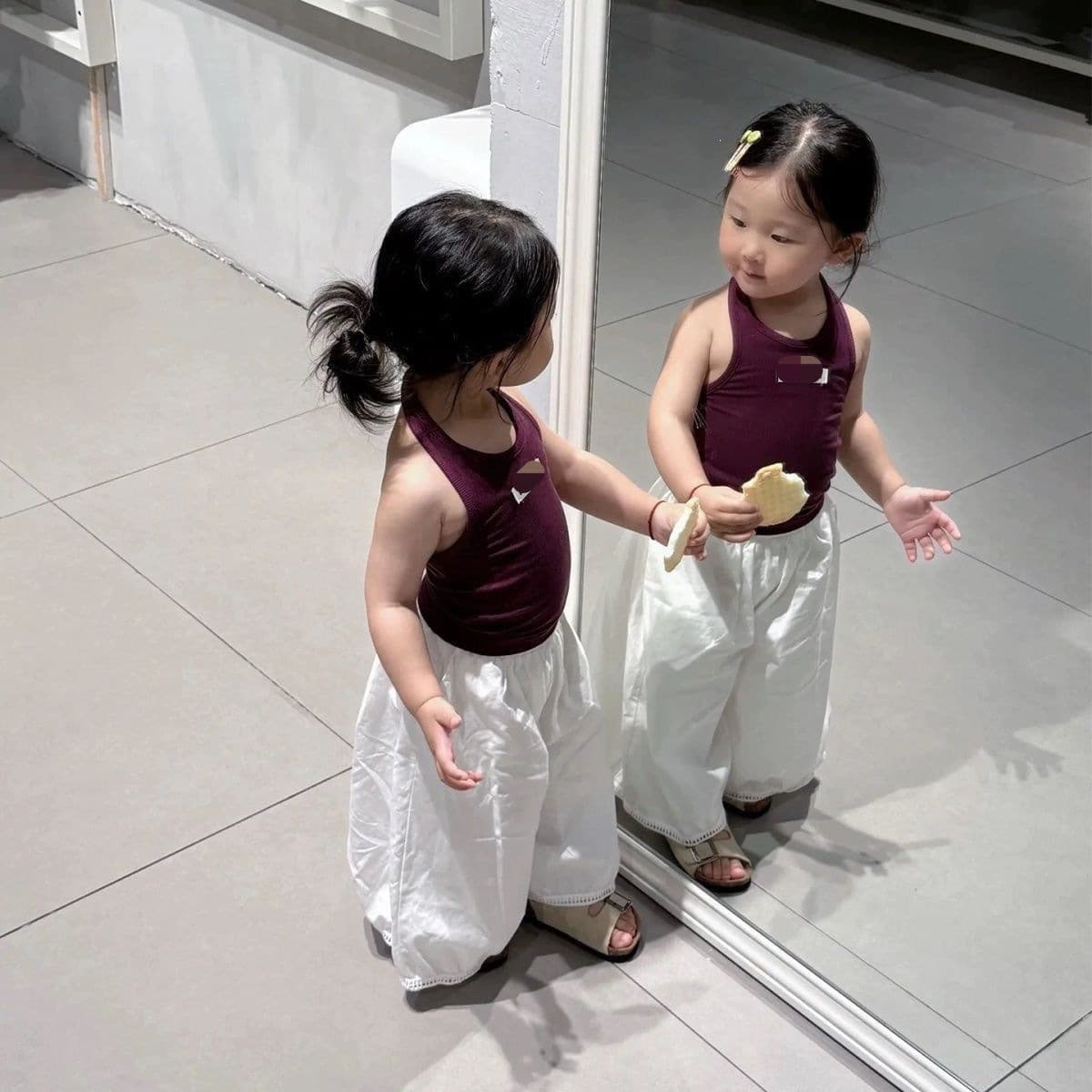 Korean Girls Dopamine Purple Halter Vest 26 Summer Wear Children's Vacation Style Backless Top Baby