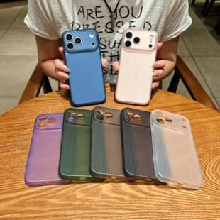 Corrugated Transparent TPU Case for iPhone 17 Pro Max, iPhone 17 Protective Cover, 17 Pro Max Large Window Frosted Soft