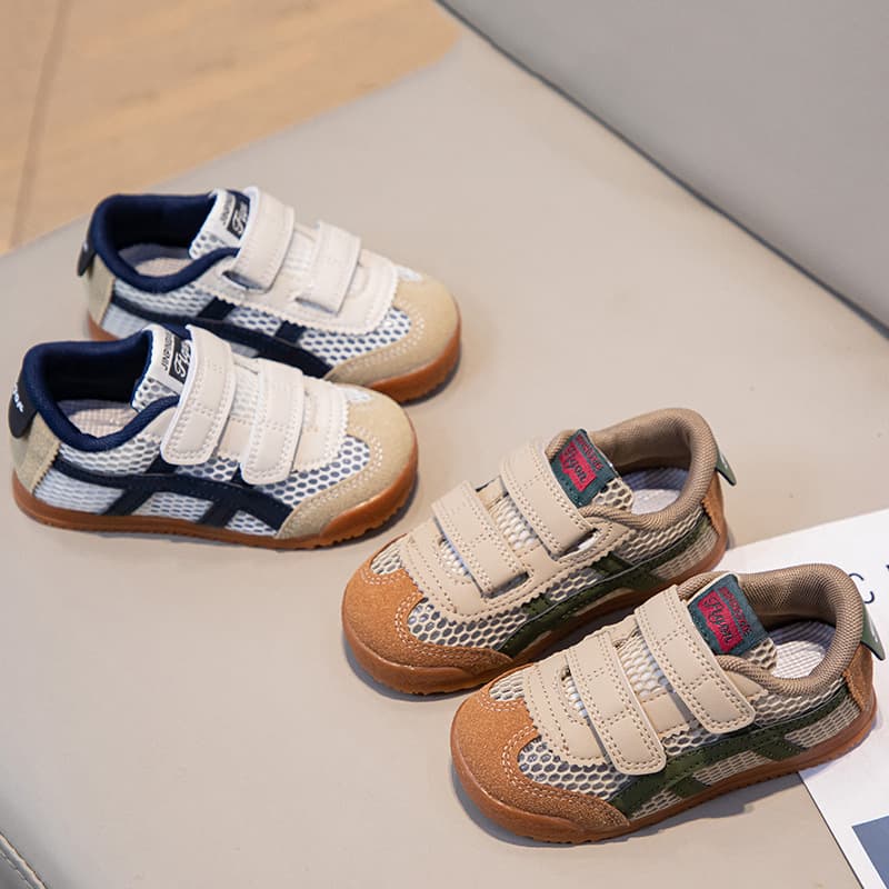 Children's Breathable Agang Shoes 2025 New Style Boys and Girls Single Mesh Sports Shoes Toddler and Youth Hook-and-Loop Casual Board Shoes Trendy