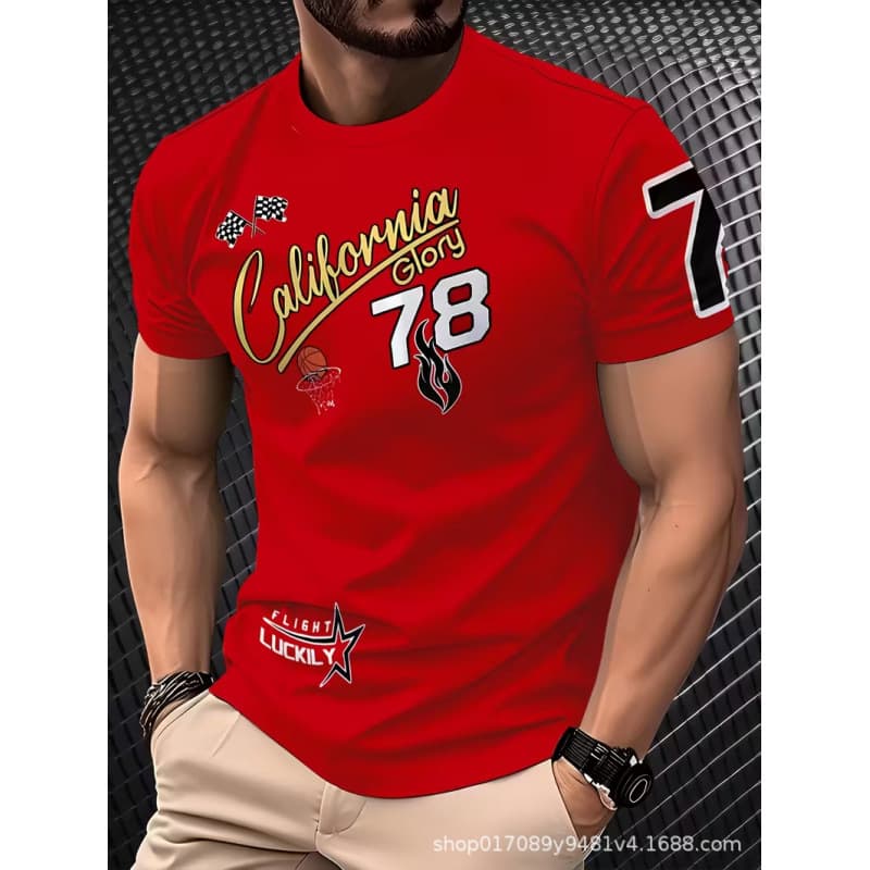 Cross-border Trade Temu Summer Men's T-Shirt 3D Digital Print Plus Size Loose Casual Comfortable Sports Shirt