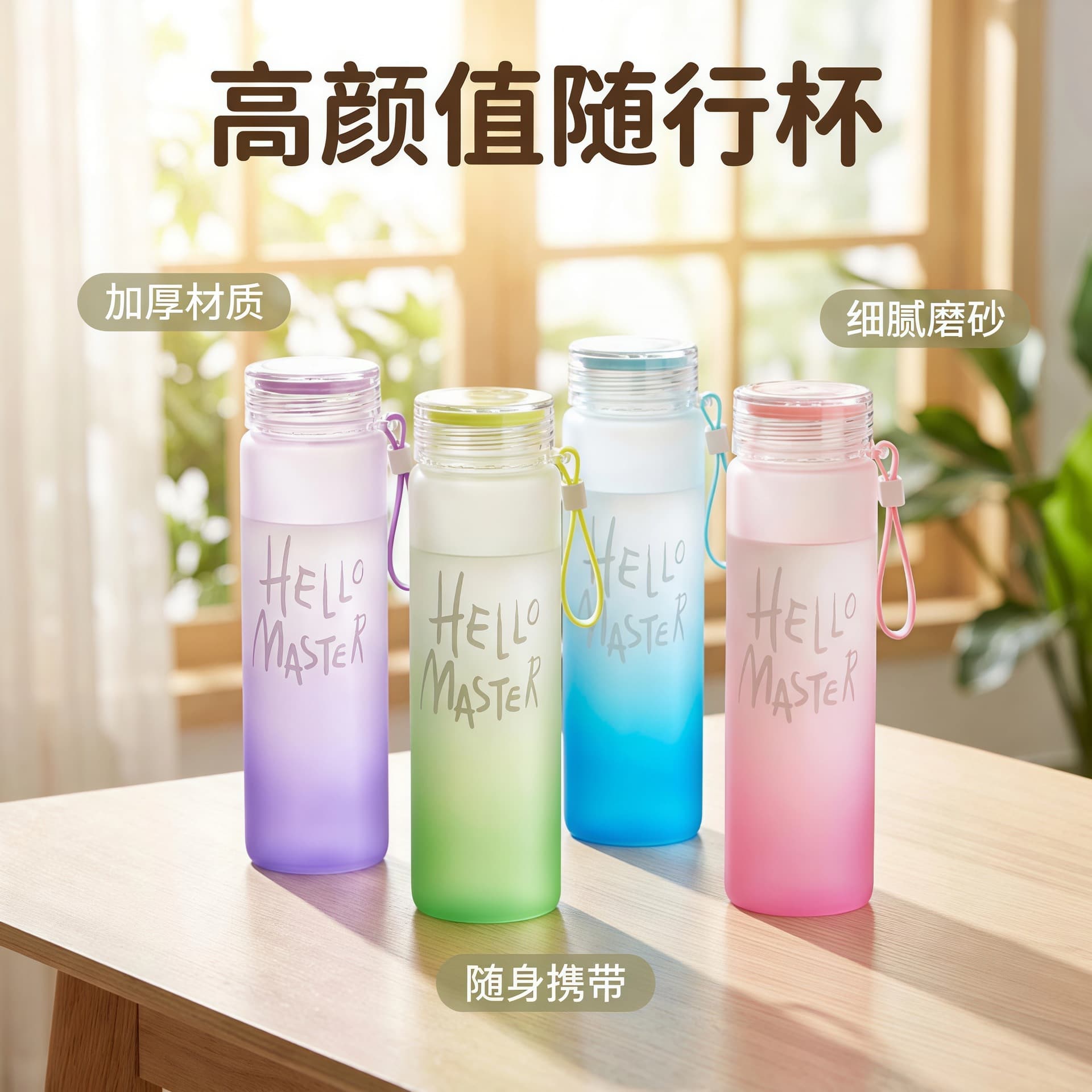 Summer Plastic Straw Cup, Large Size and Capacity for Men and Women, Portable Cup, Tea Cup, Student Handled Cup