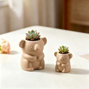 DIY Koala Succulent Pot Decoration Mold Desktop Ornament Flowerpot Pen Holder Silicone Mold
