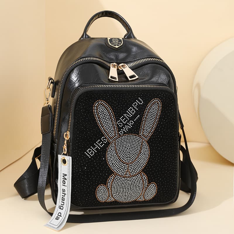 Rhinestone Backpack Women's 2025 New Shoulder Bag Large Capacity Girl's School Bag Multifunctional Backpack Women's Crossbody Bag