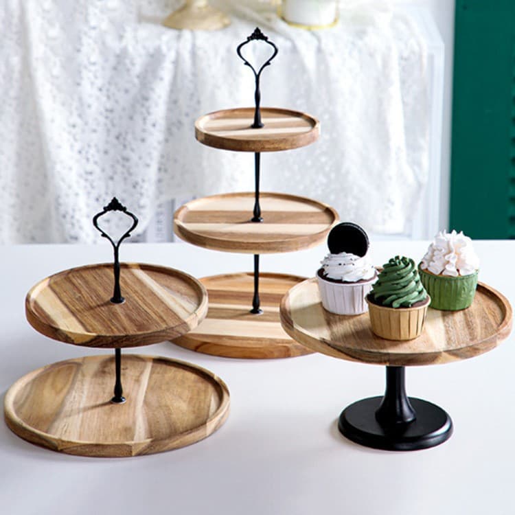 Cross-border Luxury Double-Layer Wedding Candy Dessert Snack Tray Fruit Pastry Three-Tier Plate Premium Feel