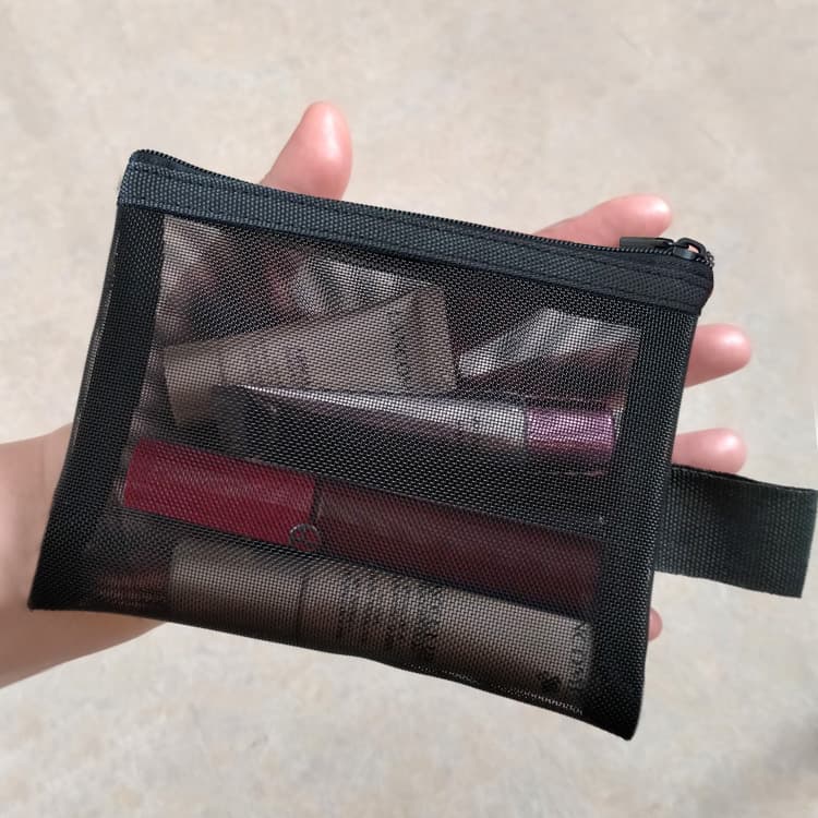 Portable Mini Makeup Bag Small Lipstick Air Cushion Storage Bag Transparent Net Yarn Simple Design Compact Size Carry-on