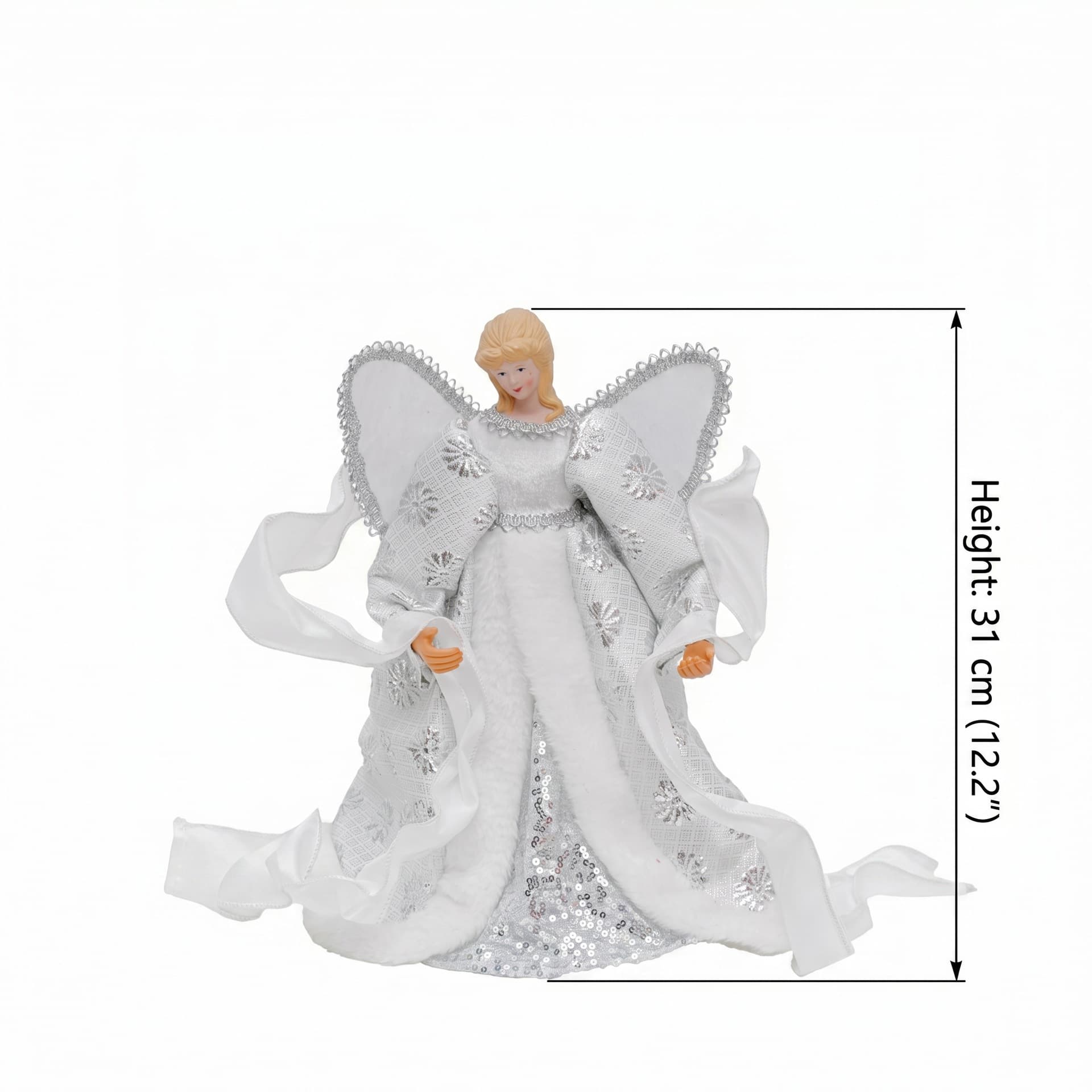 Cross-border Retro Angel Christmas Tree Top Star Plugin, Flocked Angel, Christmas Decoration, Christmas Atmosphere Decoration