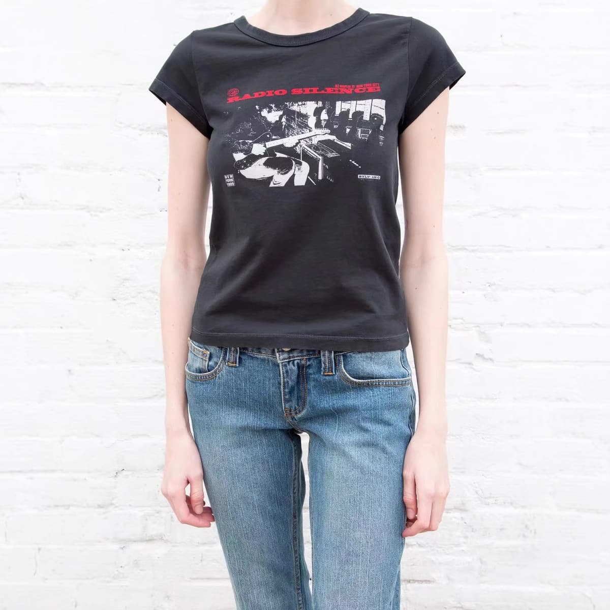 BM Style American Retro Rock Anime Guitarist Print Short-Sleeve T-Shirt for Women, BM Cotton Crop Top