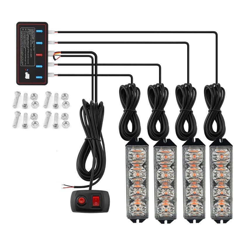 One-to-Four 4LED High-Power Wireless Remote Control Strobe Light Truck Side Light Warning Median Net Explosive Flash