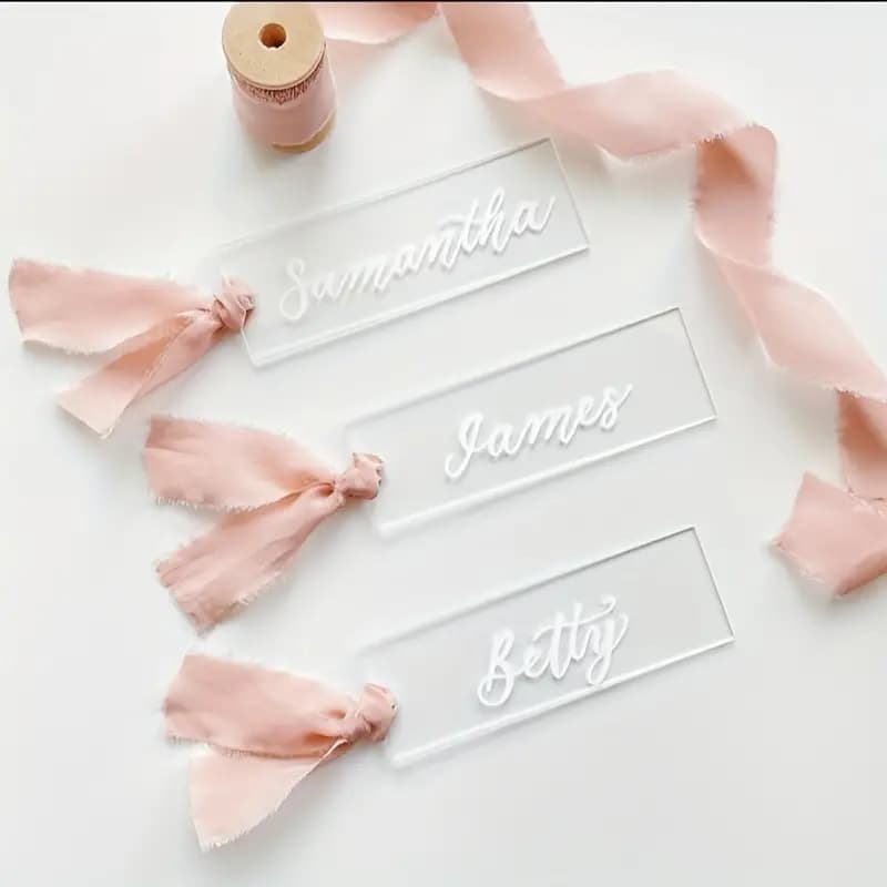 Factory Direct Reception Plate, Transparent Wedding Plate, Acrylic Card, Guest Name Card, Birthday Party Decoration