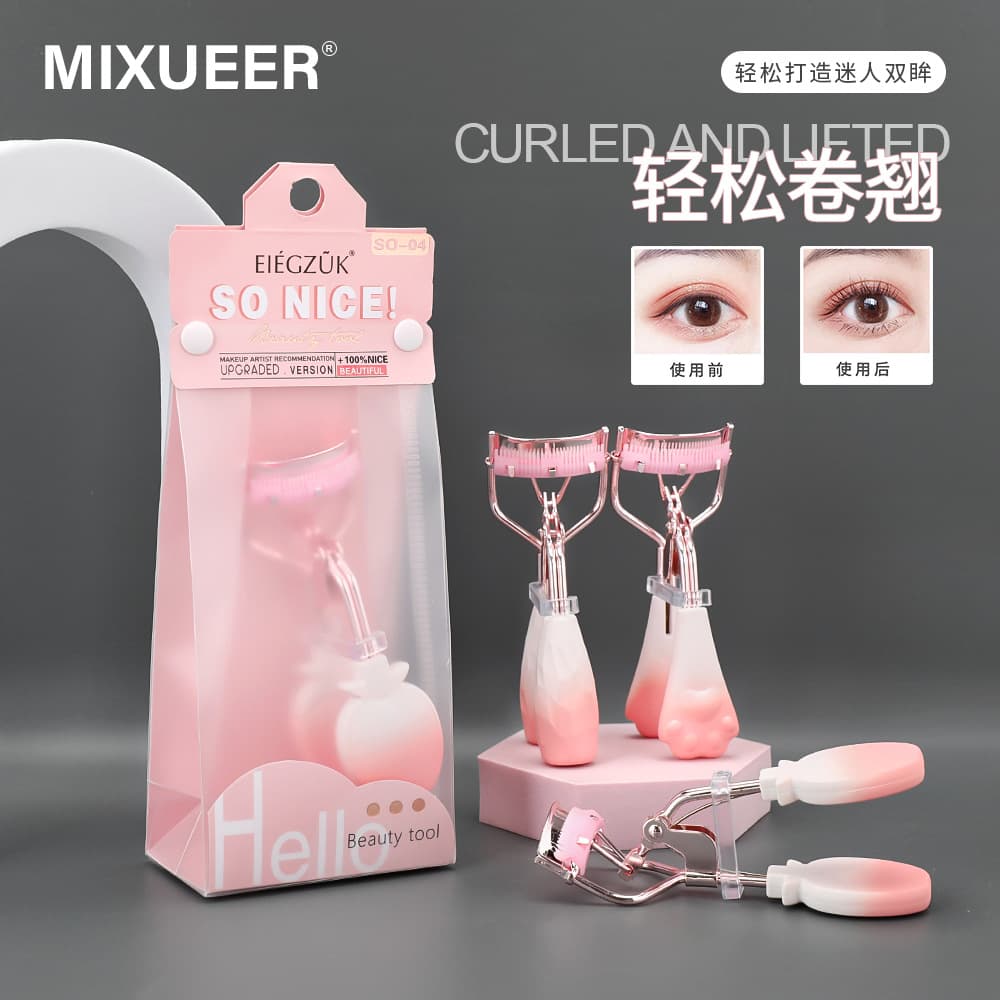 Boxed new eyelash curler cat claw handle with comb and toothed eyelash curler eyelash curler false eyelash tool