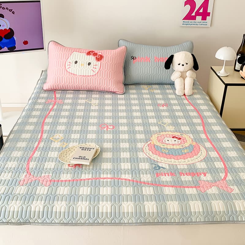 Cartoon Large Latex Cooling Mat 3-Piece Set Latex Mat Air Conditioning Mat Summer Cooling Mat Ice Silk Mat Soft Mat