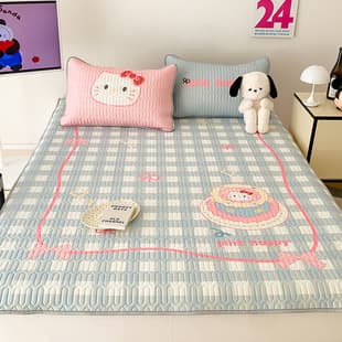 Cartoon Large-Print Latex Mat Three-Piece Set, Latex Mat, Air Conditioning Mat, Summer Mat, Cool-Touch Mat, Ice Silk Mat, Soft Mat