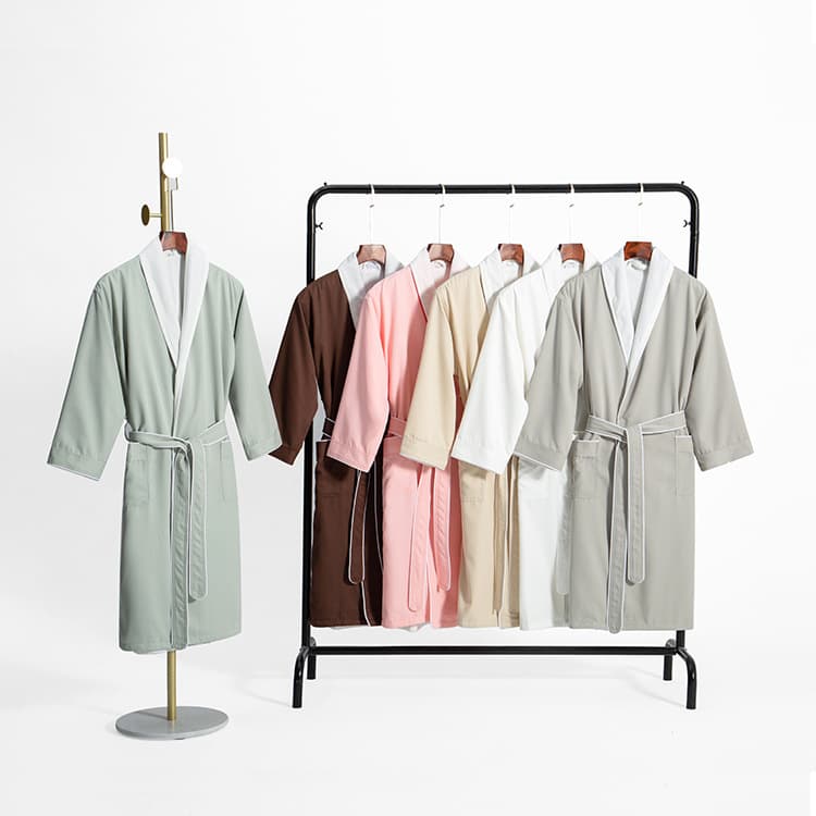 Hilton Five-Star Hotel Bathrobe Unisex Long Couple Robe Gabardine Double-Layer Bathrobe More Absorbent Than Cotton