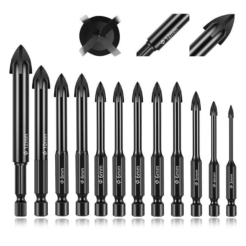 Ceramic Drill Bit Cross Hex Tile Drill Bit Glass Marble Concrete Cement Wall Drilling King Drill