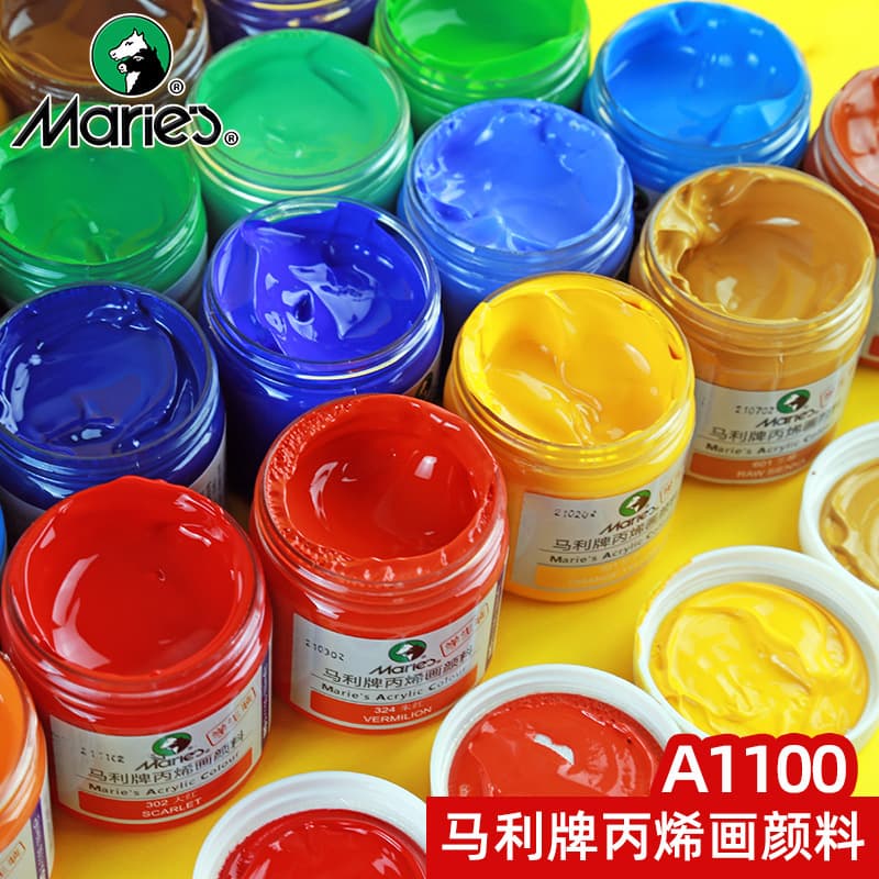 Marley brand A1100 acrylic paint 100ml canned wholesale 24 color set diy stone 5 hand-painted acrylic paint