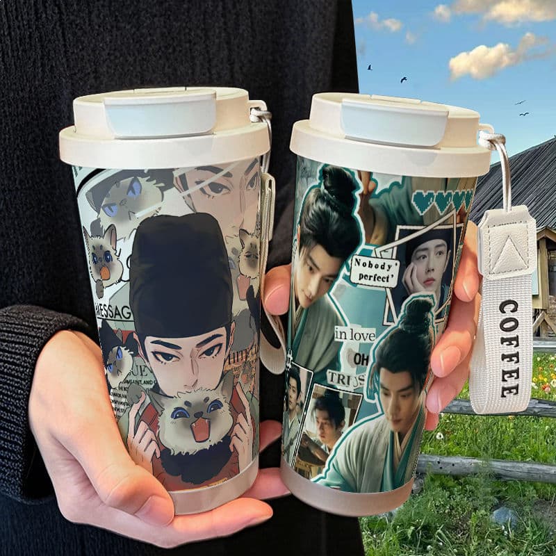 Yan Xiao Zhan Zang Hai Chuan peripheral thermos cup figures peripheral good-looking girls stainless steel students high-looking straws