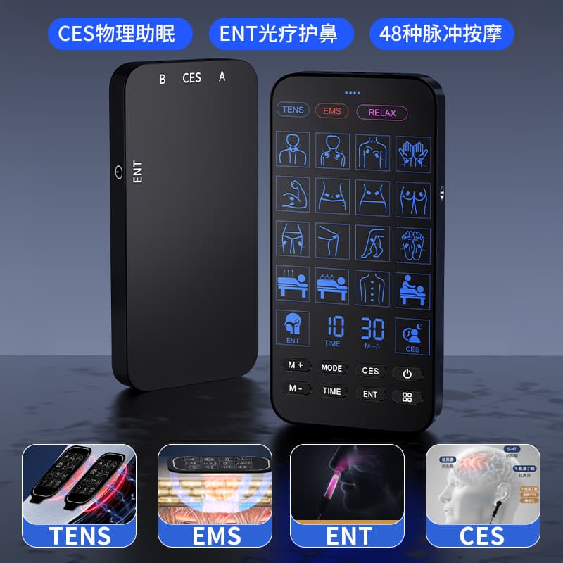 Cross-border new products EMS meridian digital physiotherapy device CES sleep aid device light wave device tens electrotherapy massager