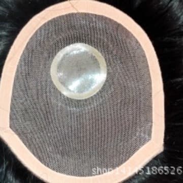 Hand-Hooked Real Human Hair Toupee for Men and Women Short Hair Block Hair Topper Remy Human Hair