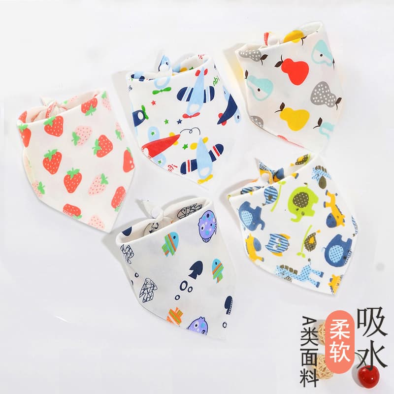 Drool Bibs Baby Bibs Girls Pure Cotton Waterproof Newborn Scarves Summer Thin Triangle Bibs Wholesale
