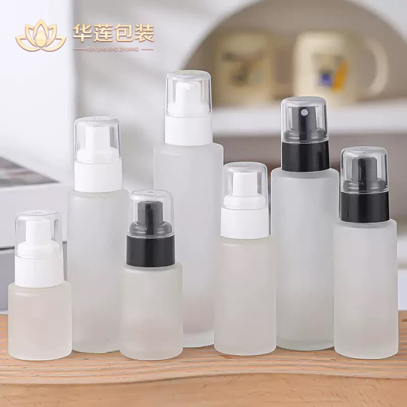 High-end 20ml lotion bottle frosted glass cosmetics bottle high-end perfume bottle press spray empty bottle