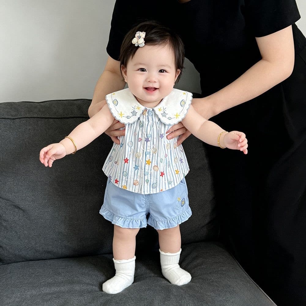 Baby summer thin clothes, small month old dopamine outfit, baby summer tops, shorts, baby girl summer suit
