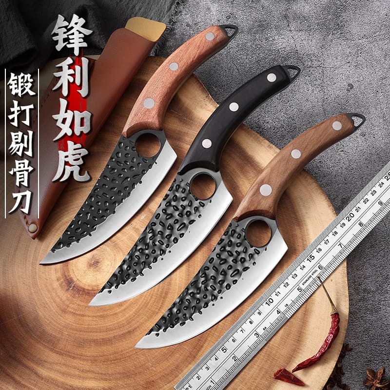 Factory Direct Hot-Selling Forged Hammered Boning Knife, Sharp Pig, Beef, and Mutton Stall Slaughter Knife, Carbon Steel Multi-Purpose Meat and Vegetable Cutter