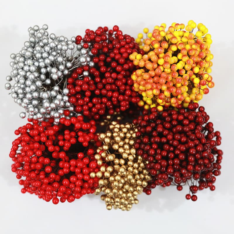 0.8 Realistic Foam Berries Artificial Fruit Decorations Cherry Plum Blossom Fruit Christmas Accessories 50 Pieces